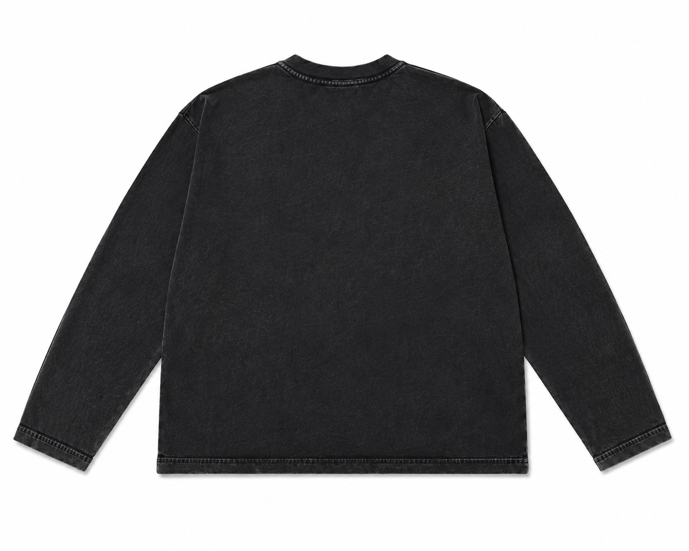 YCubed Premium Washed Oversized Long Sleeve Tee - Dark Grey