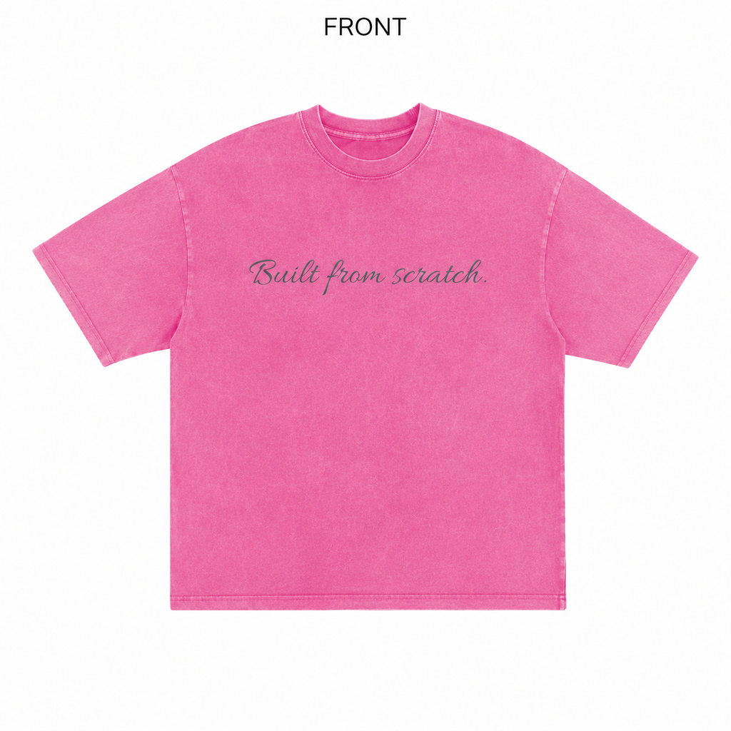 YCubed Built From Scratch™ Washed Oversized Tee (Pink)