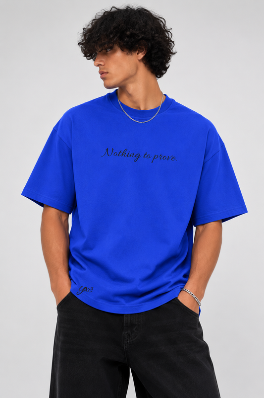 Nothing To Prove™ Premium Parsola Oversized Cotton Tee - Blue