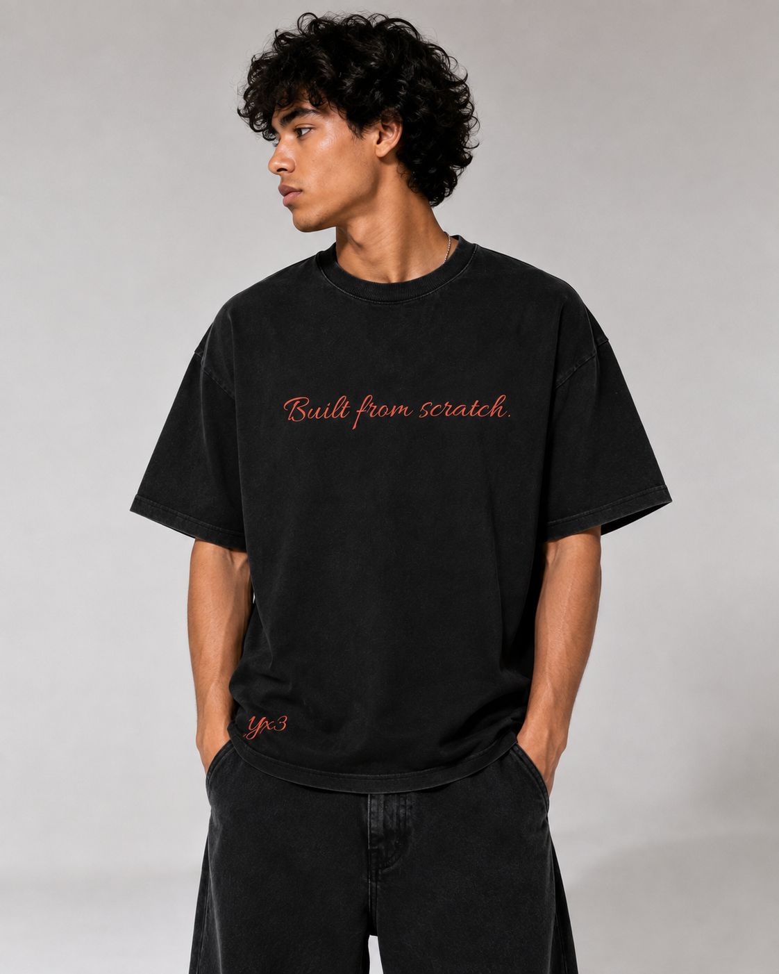 Built From Scratch™ Premium Washed Oversized Cotton Tee - Dark Grey