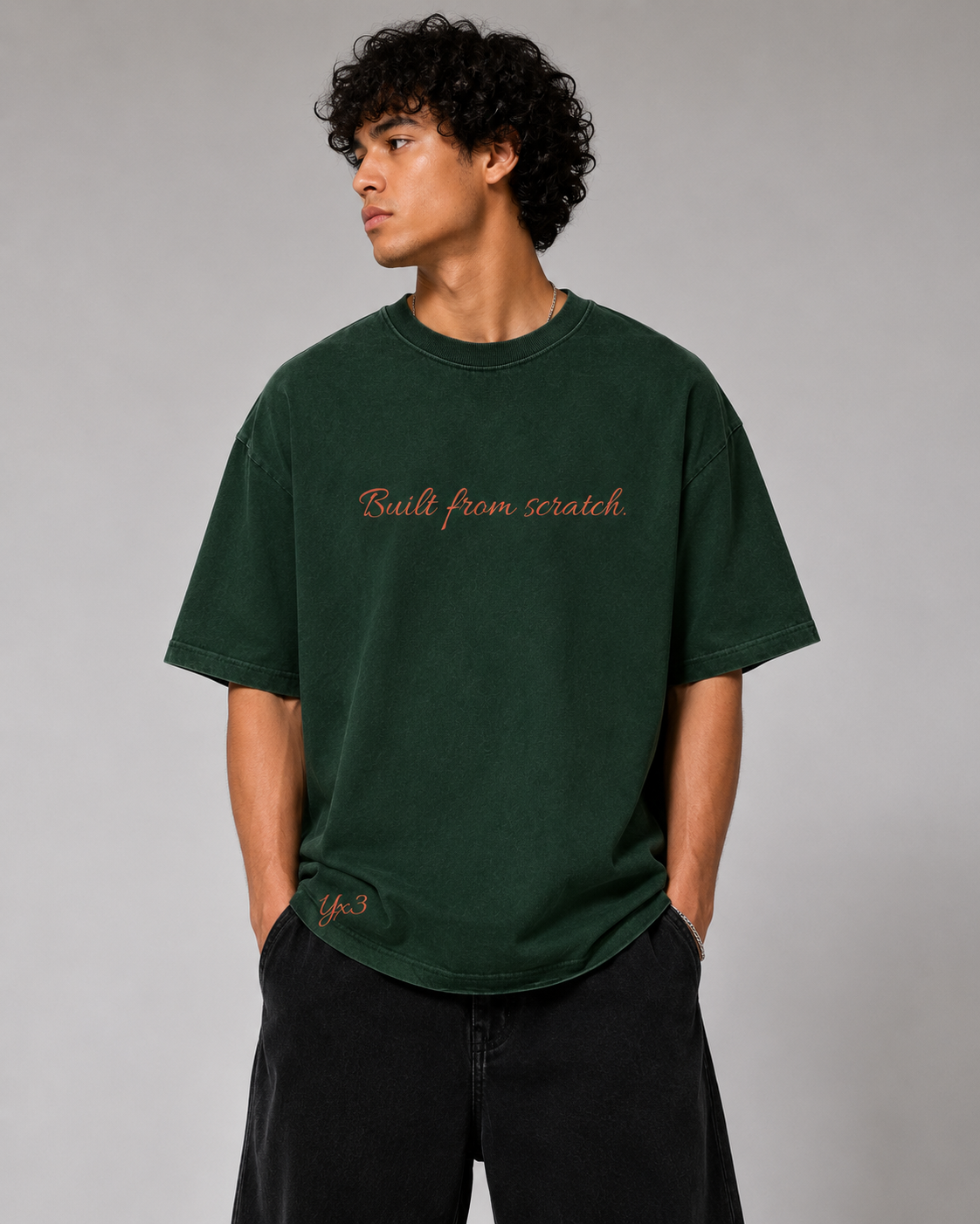 Built From Scratch™ Premium Washed Oversized Cotton Tee - Green