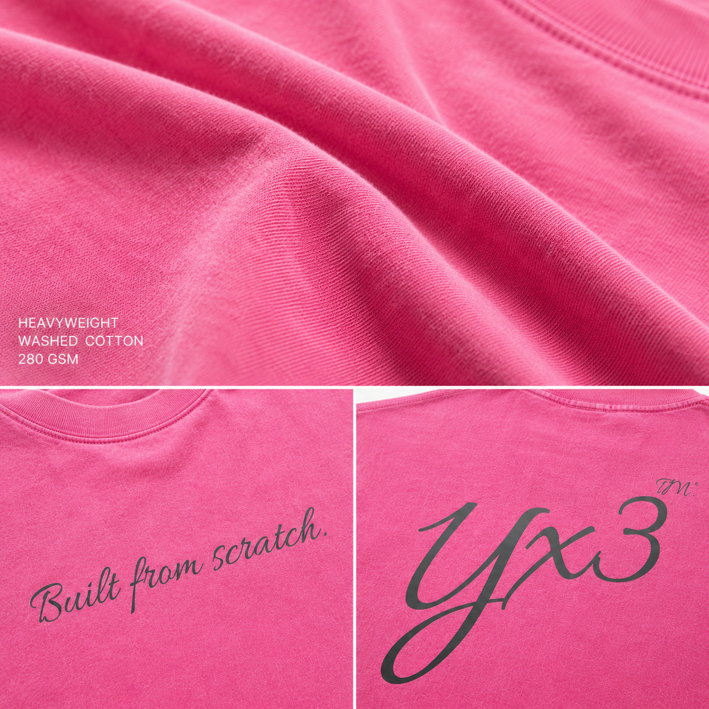YCubed Built From Scratch™ Washed Oversized Tee (pink)